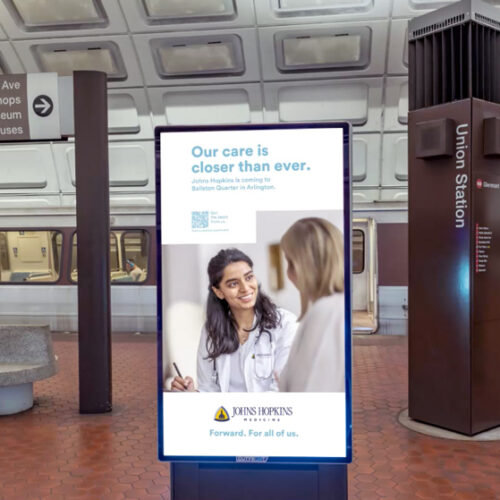 Image of metro with JHM ad display